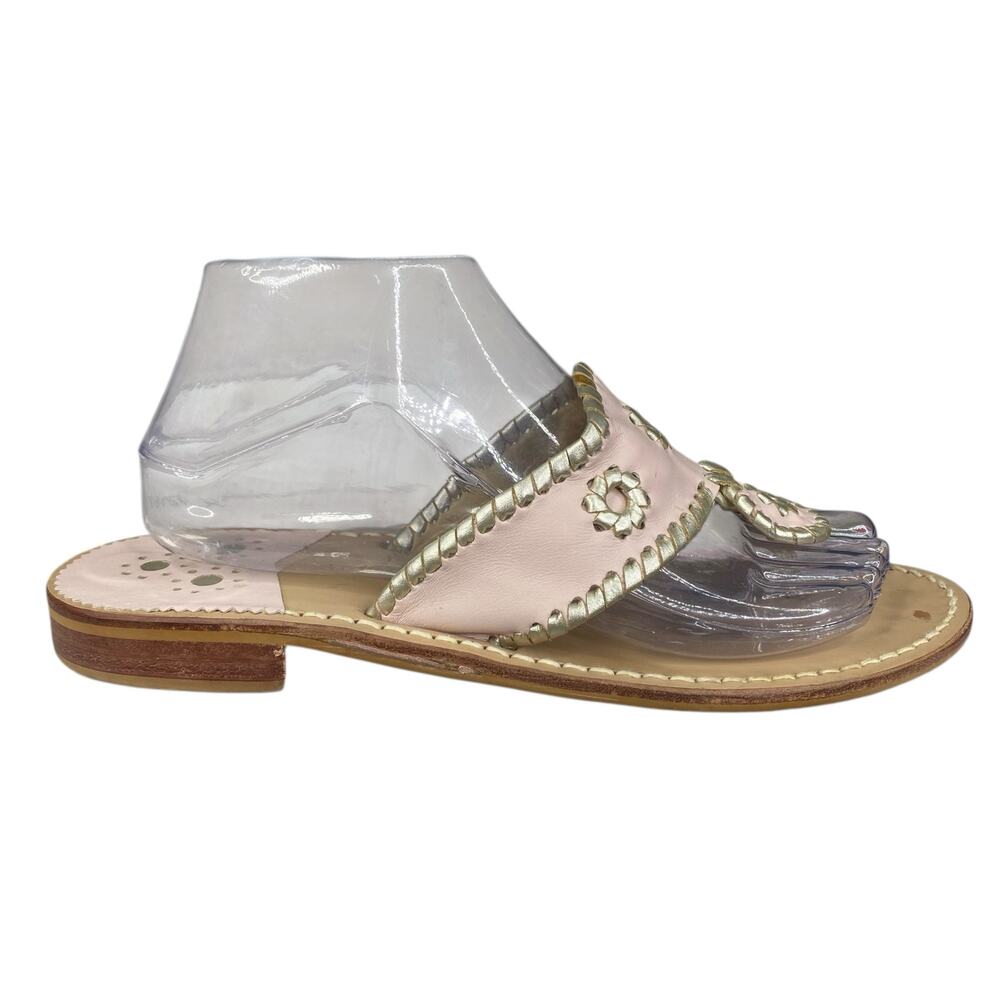 Jack Rogers Women’s Pink Leather Slip On Thong Sandals Size US 9
